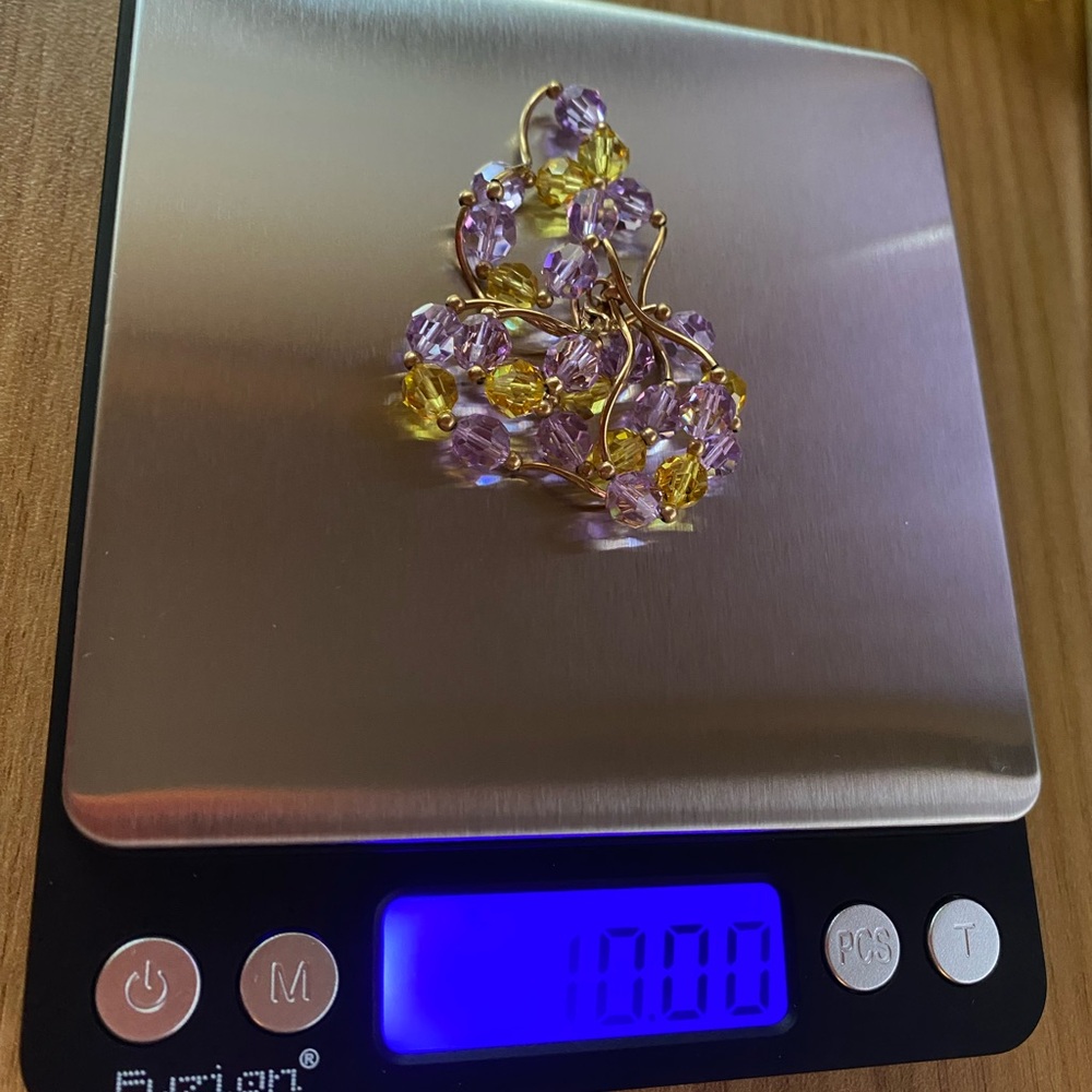 Beautiful 14K yellow gold amethyst and citrine necklace - 10 g total - Picture 10 of 10